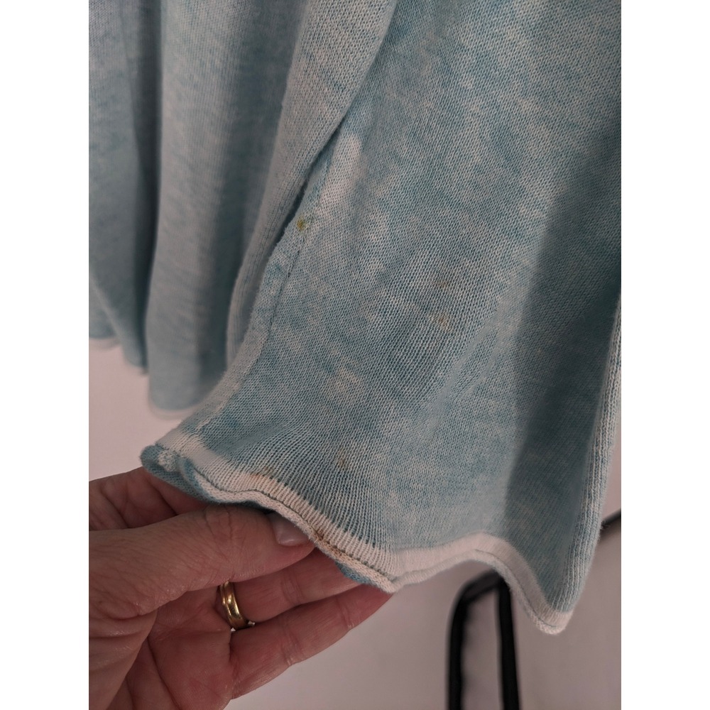 Habitat Sweater Womens Large Blue Marled V Neck Knit Top Soft Lightweight Casual - Picture 5 of 11